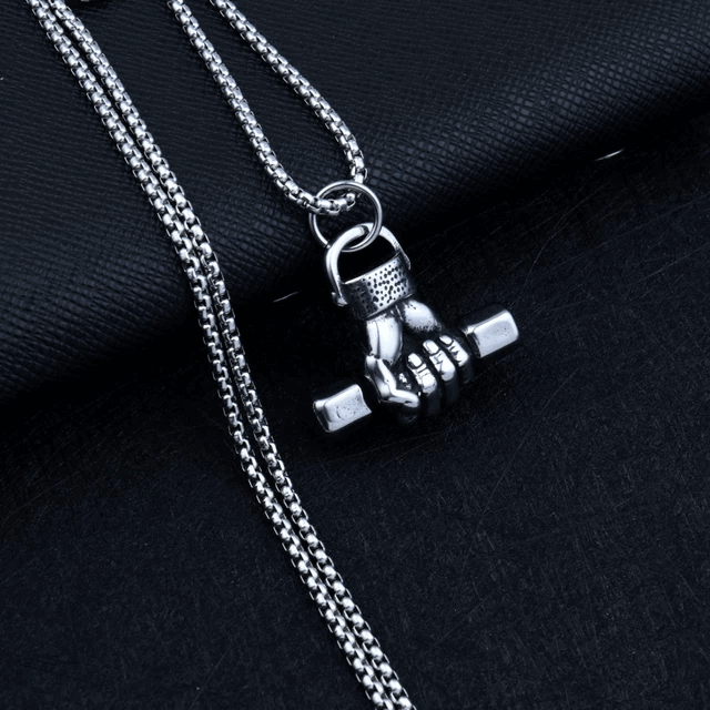 Weight Lifting Dumbbell Necklace