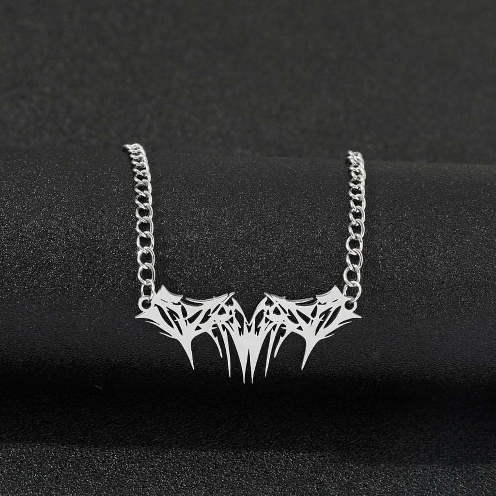 Silver Bat Pendant Necklace