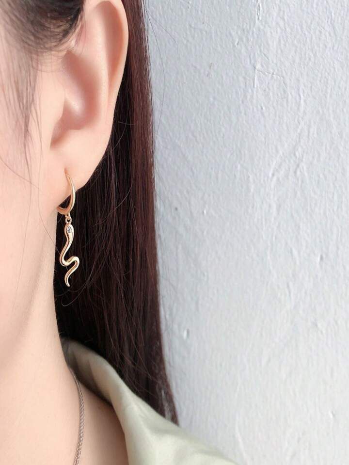 Wavy Statement Snake Earrings