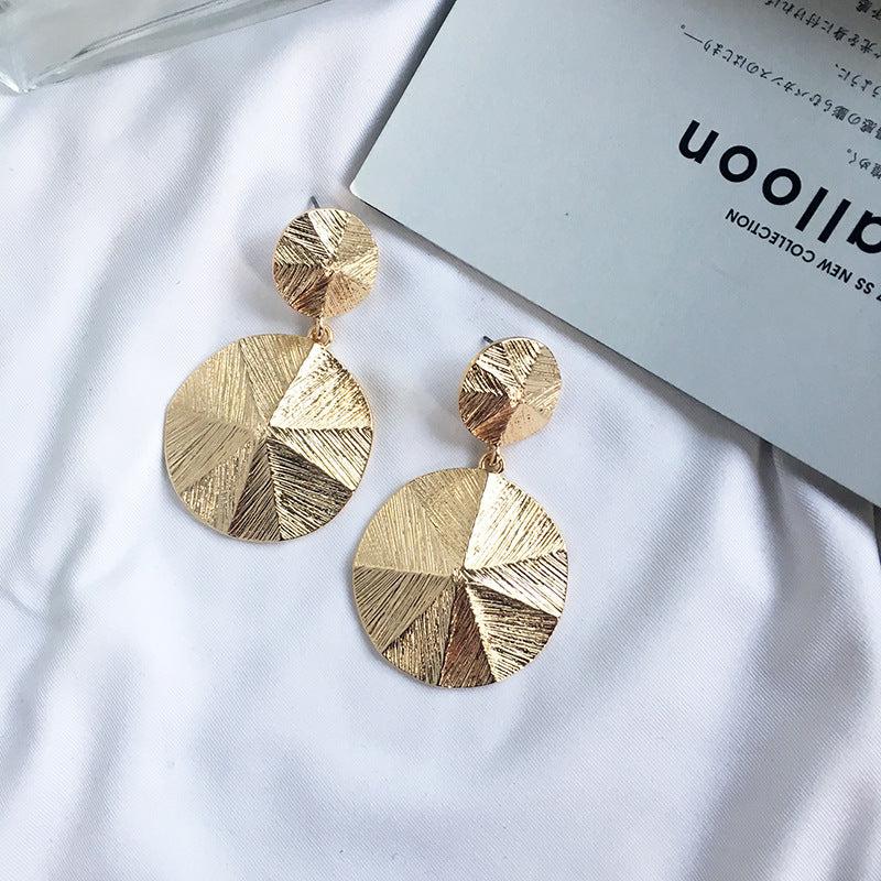 Textured Gold Disc Earrings