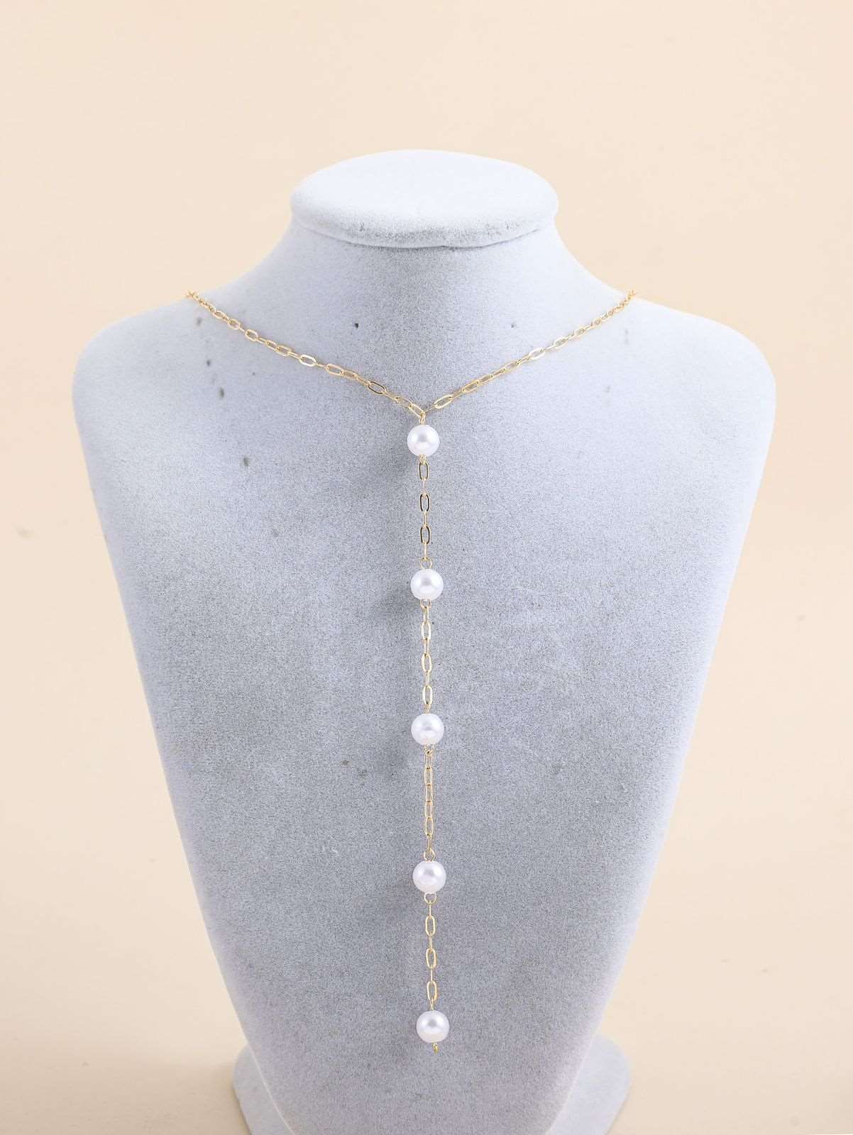 Dainty Gold Pearl Necklace