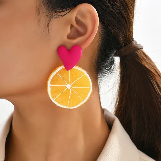 Orange slice earrings