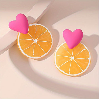 Orange slice earrings