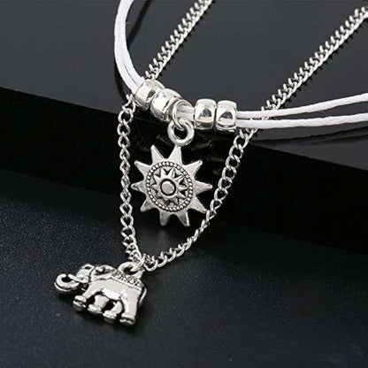 Elephant Pendant Multilayer Chain Anklet