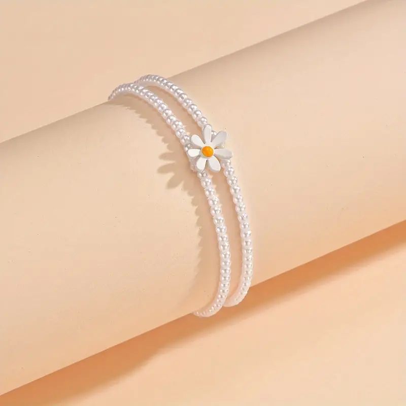 Daisy Beaded Anklet