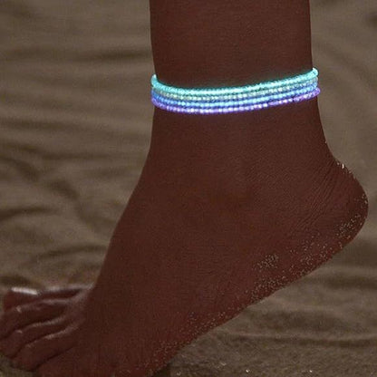 4Pcs Luminous Beads Anklets Set