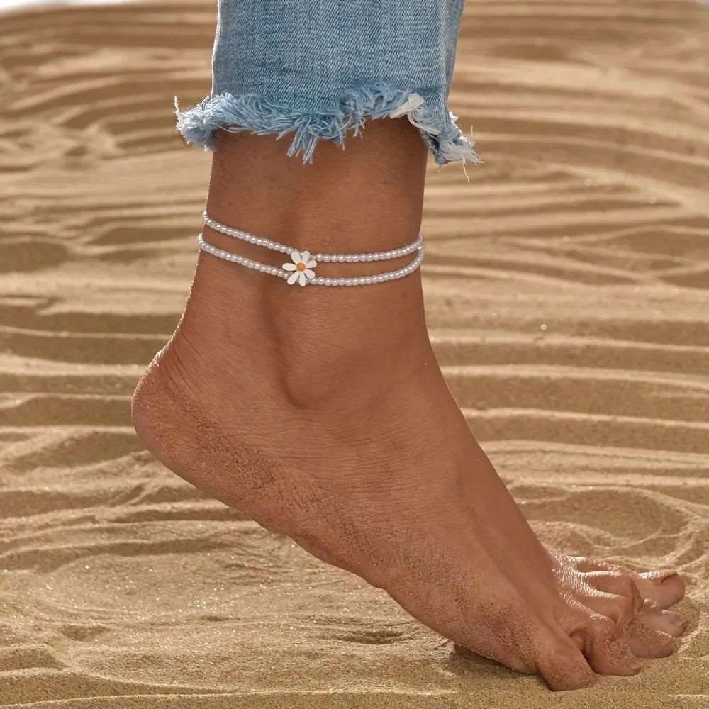 Daisy Beaded Anklet