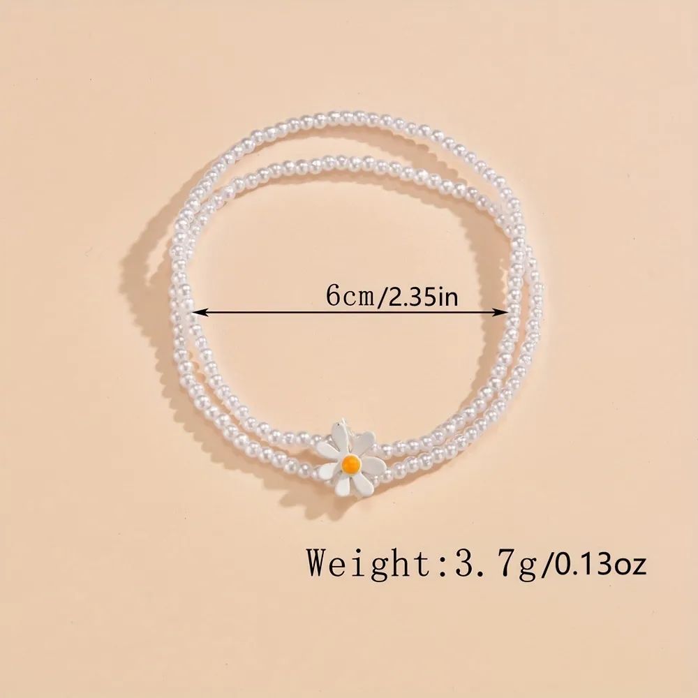 Daisy Beaded Anklet