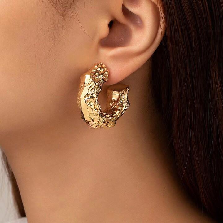 Big Clay Gold Earrings