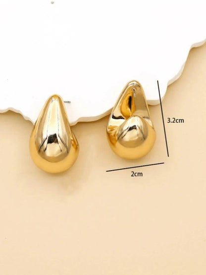 Teardrop Dome Stud Earrings