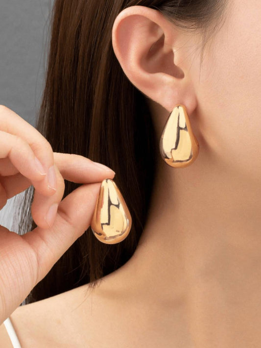 Teardrop Dome Stud Earrings