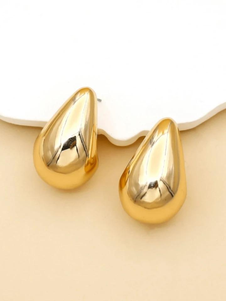 Teardrop Dome Stud Earrings