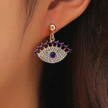 Gold-Plated Evil Eye Earrings