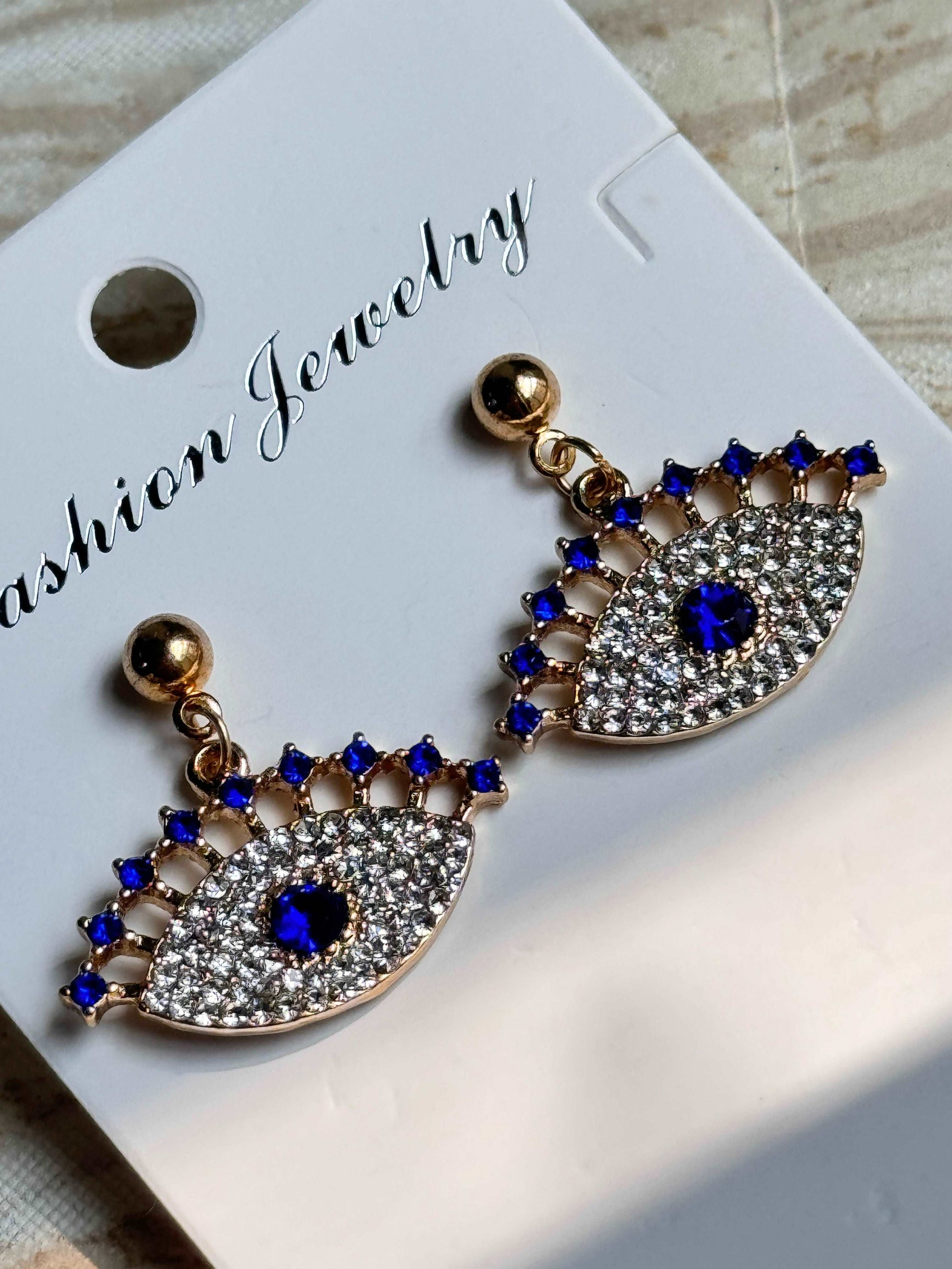 Gold-Plated Evil Eye Earrings