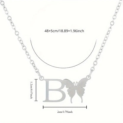 Personalized Letter B Butterfly Choker