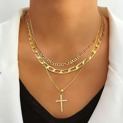 Gold Plated Cross Pendant Necklace