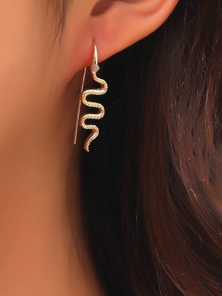 Imitation Snake Long Pendant Earrings