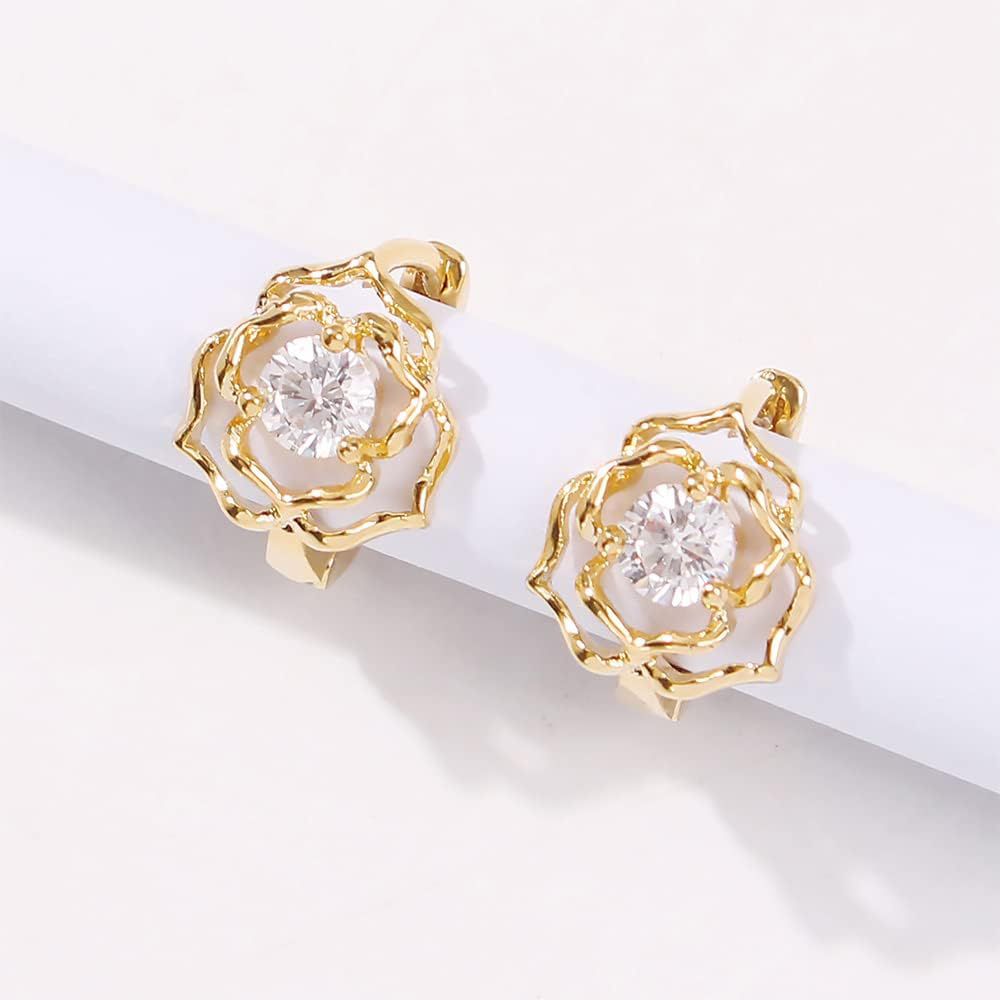 Floral Cubic Zirconia Earrings