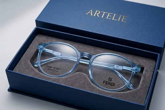 Fendi TR90 - Sport Optical Frames – Transparent Blue Round Glasses 8014 - My Store