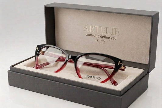 Tom Ford Cat - Eye Optical Frames – Black & Burgundy Gradient Acetate Glasses - My Store