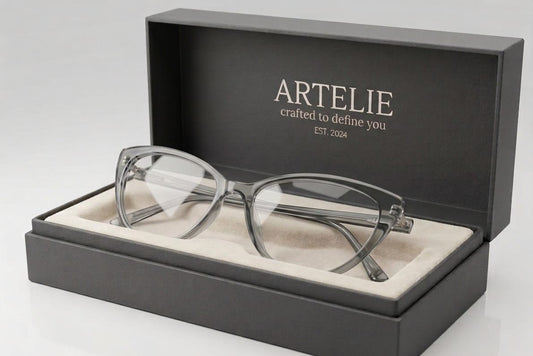 Artelie Cat - Eye Optical Frames – Transparent Smoke Grey Acetate Glasses - My Store