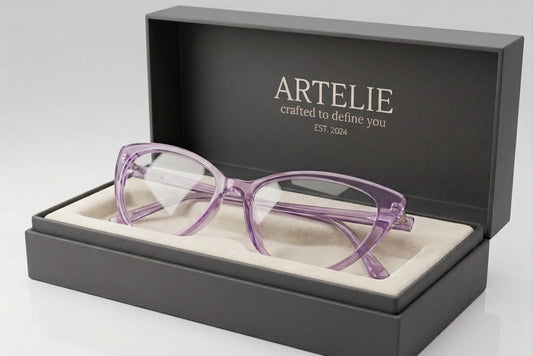 Artelie Cat - Eye Optical Frames – Transparent Lavender Purple Acetate Glasses - My Store