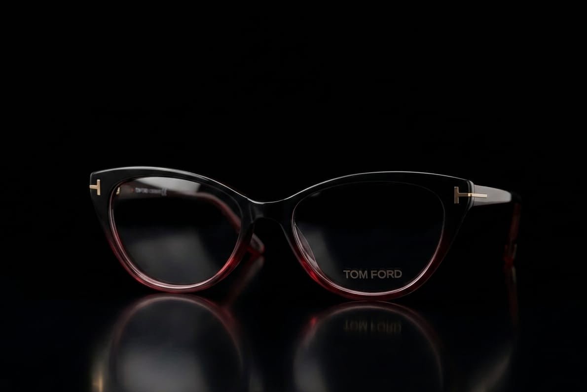 Tom Ford Cat - Eye Optical Frames – Black & Burgundy Gradient Acetate Glasses - My Store