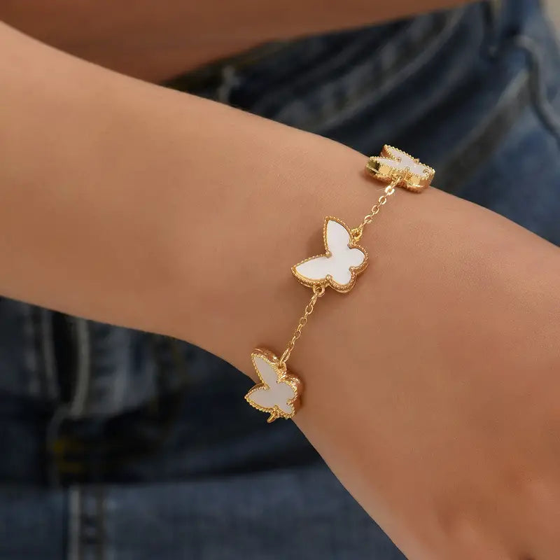 Golden Butterfly Charm Bracelet