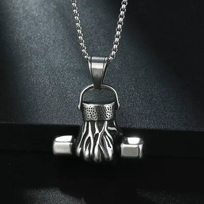 Weight Lifting Dumbbell Necklace